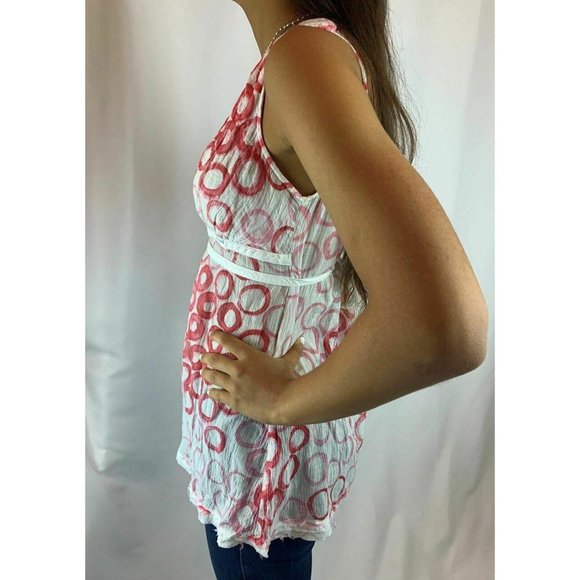 Trussardi Jeans Red & White Watercolor Circle Blou - Picture 3 of 4